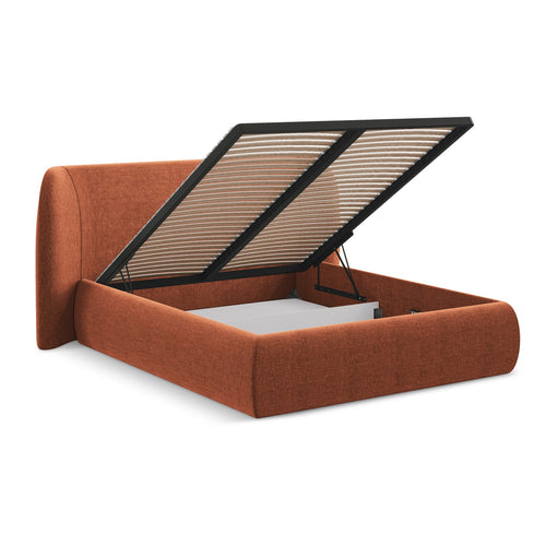 LaMiaSofa Bed met opbergruimte Trieste - Chenille - Terracotta - 190x215x110