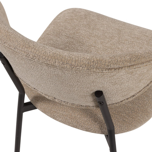 WOOOD eetkamerstoelen Kjeld - Chenille - Naturel - Set van 2