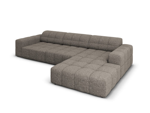Cosmopolitan Design rechter hoekbank Chicago 4-zits, chenille grijs - 167x294x78cm