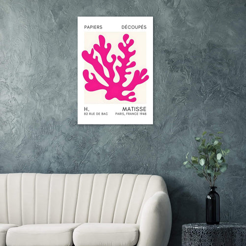Artfulprints  Matisse – Saltflower shapes pink   poster A4 21x29.7 cm