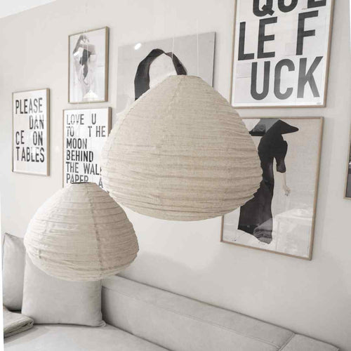 MÔMÉ Hanglamp Dome - taupe - linnen - Large - Ø 50 cm / H 42 cm - vtwonen shop