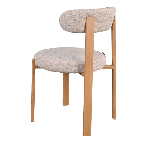 DÉJA Living Eetkamerstoel Lagan - Beige/Naturel Stof - Set van 2 - vtwonen shop