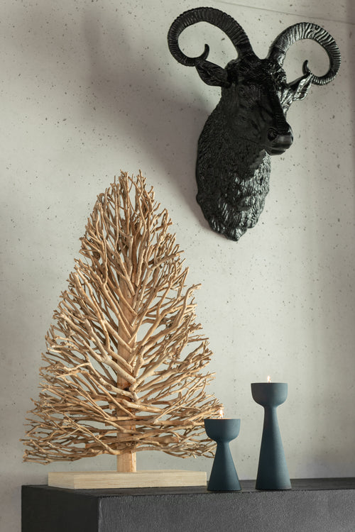 J-Line decoratie Boom Op Voet  - theeboomhout - naturel - vtwonen shop