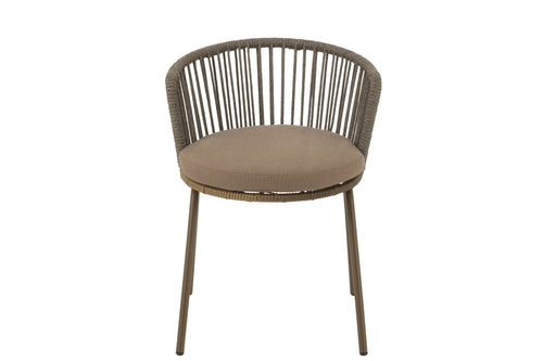 J-Line stoel Toa - metaal/touw - bruin - vtwonen shop