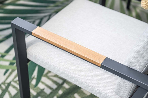 Felini dining fauteuil - carbon black -  valley sand - light teaklook - vtwonen shop