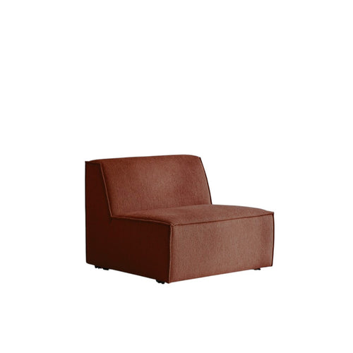 Tikamoon Modulaire fauteuil zonder armleuningen van mahoniebruine stof - Rood