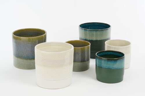 Mica Decorations Olof Bloempot - H24 x Ø26 cm - Terracotta - Crème