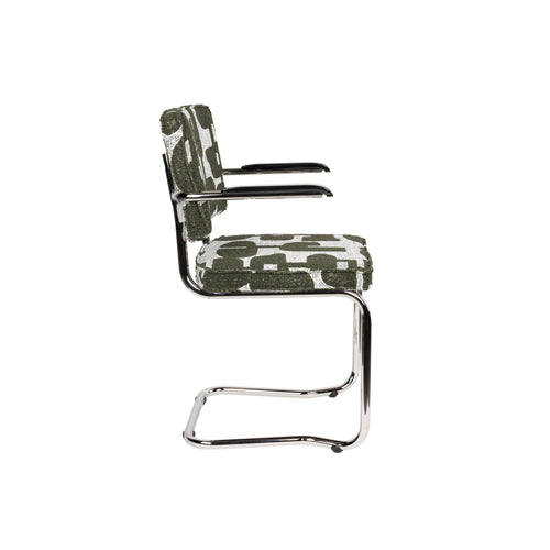 Zuiver Ridge Kink Deco Symbols Eetkamerstoelen Armleuning Groen - Set van 2