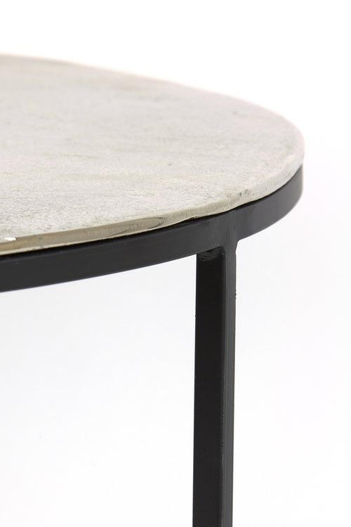 Light & Living salontafel THIZAS - Ø75x41cm - zilver - Set van 2 - vtwonen shop