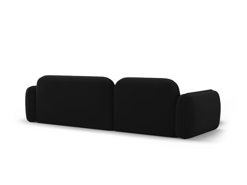 Cosmopolitan Design Modulaire hoekbank links Sydney 4-zits, flueel, zwart - 165x275x70cm