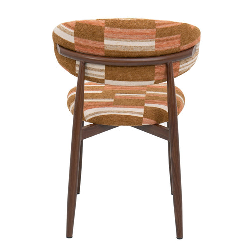 DÉJA Living Eetkamerstoel Skara - Terracotta/Walnoot - Set van 2