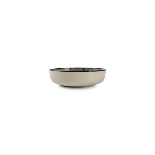 Ona - Diep bord 18,5xH5cm zwart Gravel - Set van 6