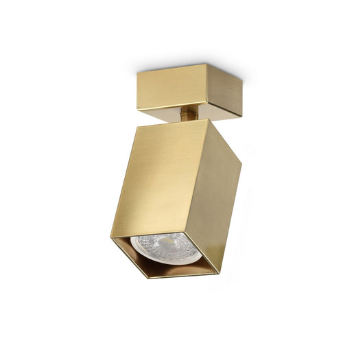 Ideal Lux DYNAMITE Vierkante enkele spot van messing, 1x GU10 fitting