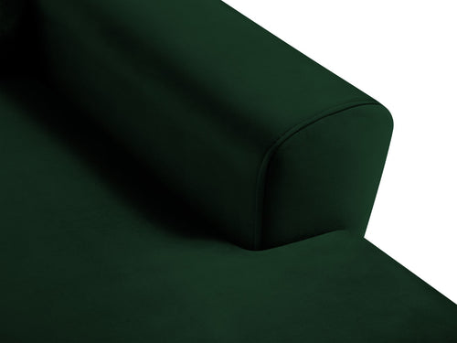 Cosmopolitan Design Converteerbare hoekbank rechts met opbergdoos Kyoto 4-zits, flueel flessengroen - 145x241x88cm