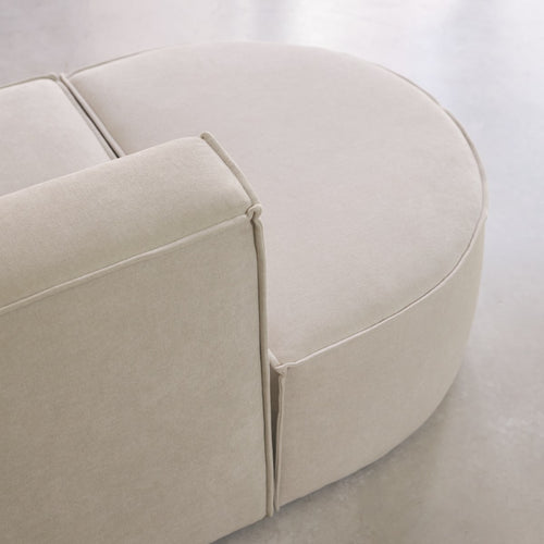 Tikamoon Modulaire hoekbank in beige stof, 5/6-zit - Beige