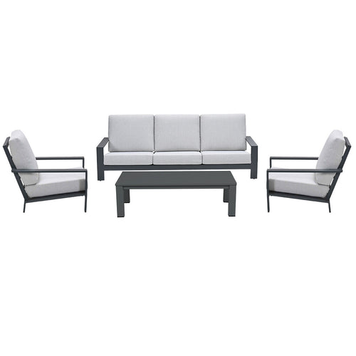 Garden Impressions loungeset Coba donker grijs - valley sand - 4-delig