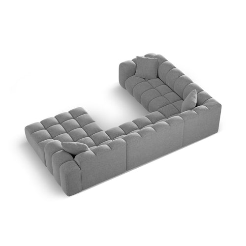 Cosmopolitan Design - Panoramische hoekbank links Treno 4-zits, chenille lichtgrijs - 240x330x70cm