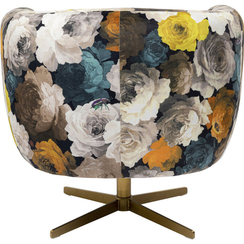 Kare Design Draaifauteuil Pioenen geel