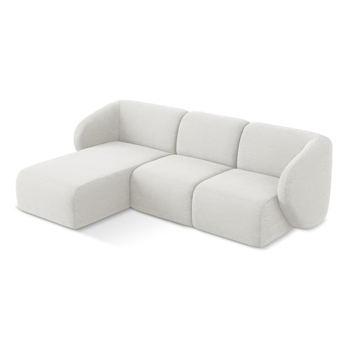 LaMiaSofa hoekbank links Cervo - bouclé - wit - 248x166x96