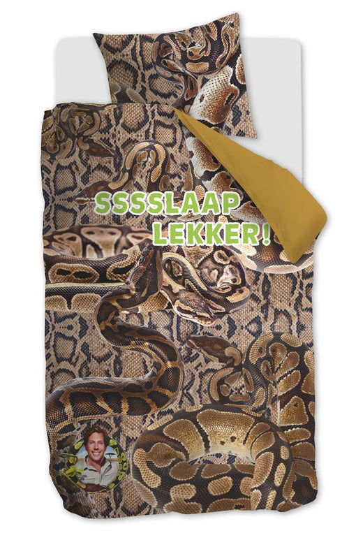 FREEK VONK dekbedovertrek Ssslaap Lekker - 140x200 cm - bruin - vtwonen shop