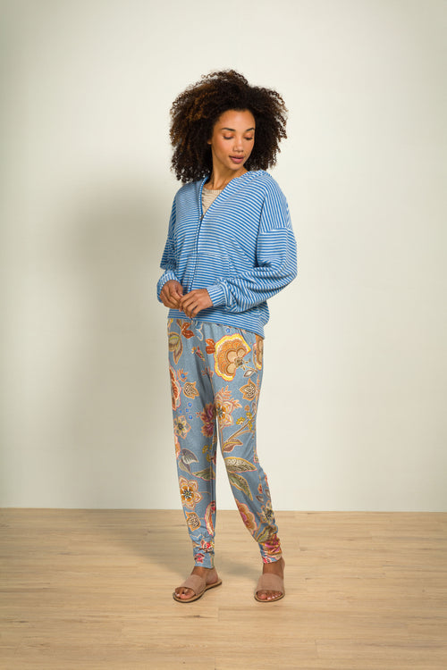 Pip Studio - Bobien Long Pajama Pants Women - Matata - Blue - M - vtwonen shop