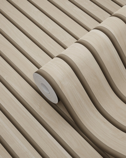 ESTAhome behang houten wandpanelen 3d beige - 53 cm x 10.05 m - 139607 - vtwonen shop