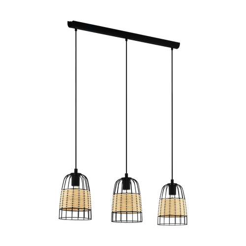 EGLO hanglamp Anwick - e27 - 88 cm - zwart/rotan - vtwonen shop