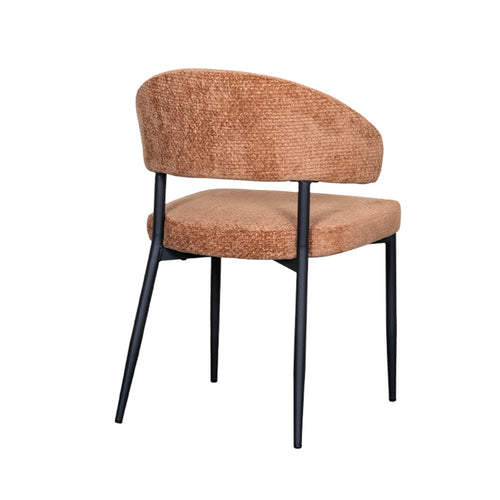LABEL51 Eetkamerstoel Bliss - Cognac Stof - Zithoogte 47cm - Set van 2