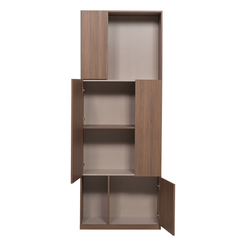WOOOD opbergkast 80 cm Build - Walnoot Fineer - Bruin - 215x80x41