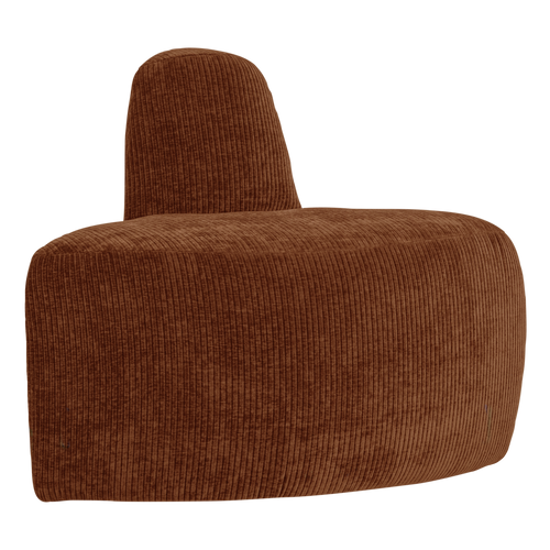 WOOOD eetbank hoek rond rugleuning Mojo Base - Rib - Roestbruin - 83x76x76