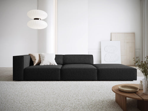 Cosmopolitan Design Rechte bank Arendal 4-zits, chenille, zwart - 102x262x70cm