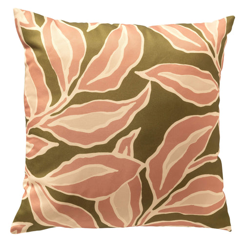 ELARA - kussenhoes outdoor 40x40 cm - bladmotief - Muted Clay - roze, groen, beige