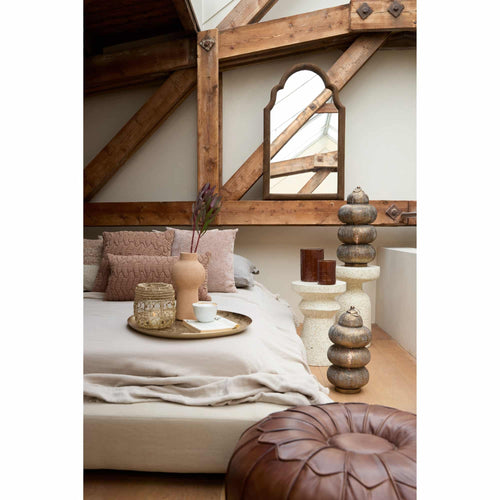 Light & Living poef Calima - bruin - Ø58cm
