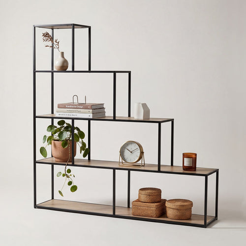 Calicosy - Boekenkast met 5 niveaus Colorado - 30x160x157 cm