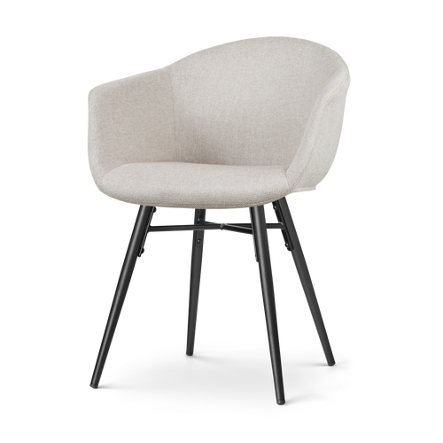 Nolon Nova-Otis Eetkamerstoel Beige - Armleuningen - Zwart