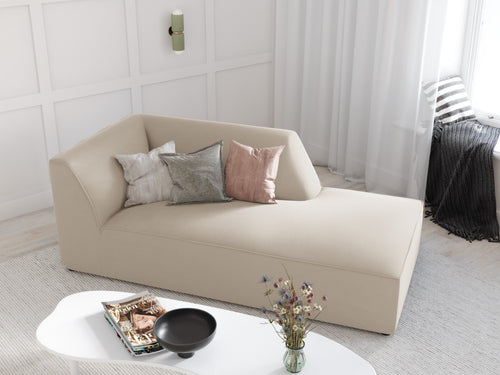 Micadoni rechter chaise longue Ruby flueel, beige - 180x93x69cm