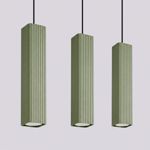 Sollux Lighting Hanglamp RAYO 3L olijfgroen - 45x6x98cm