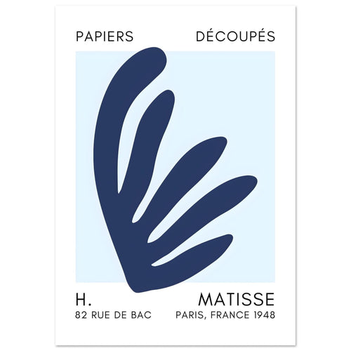 Artfulprints  Matisse – Aquatic impression navy blue I   poster A4 21x29.7 cm