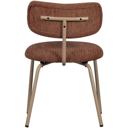 WOOOD eetkamerstoelen Travis - Polyester - Bruin - Set van 2