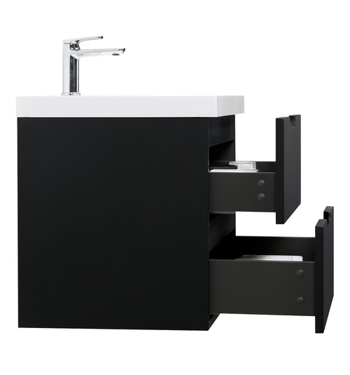 Badplaats Badkamermeubel Set Thermis 100 cm – Mat Zwart – Badmeubel met Wastafel