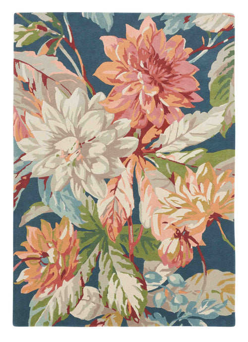 Laagpolig vloerkleed Sanderson Dahlia & Rosehip Teal 50608 250x350 cm - vtwonen shop