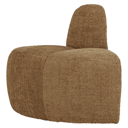 WOOOD eetbank hoek rond rugleuning Mojo - Wollig - Honinggeel - 83x100x74