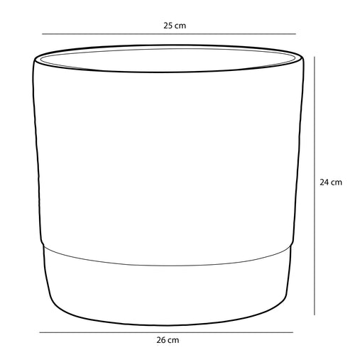 Mica Decorations Olof Bloempot - H24 x Ø26 cm - Terracotta - Donkerblauw