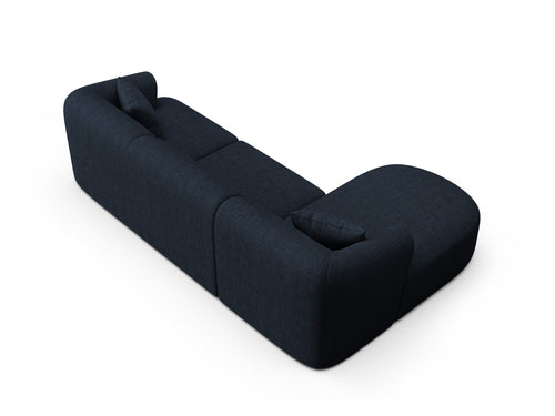 Cosmopolitan Design Modulaire hoekbank links Campi 4-zits, structurele stof koningsblauw - 156x256x70cm