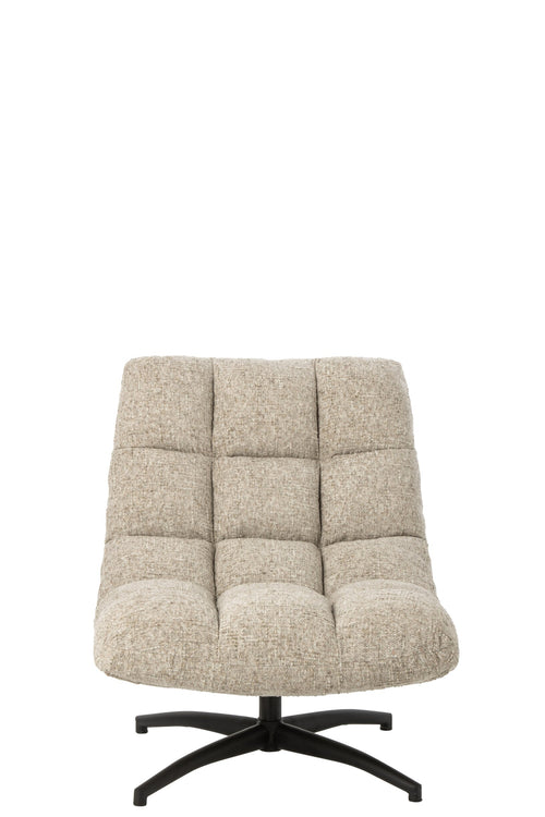 J-Line Gestoffeerde chaise longue - stof - ecru