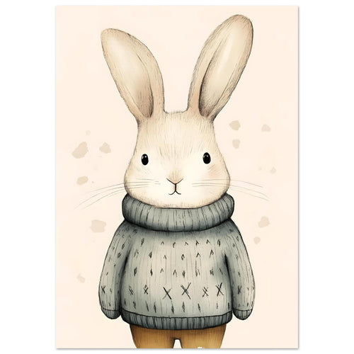 Artfulprints  Winterkonijn aquarel   poster A4 21x29.7 cm - vtwonen shop