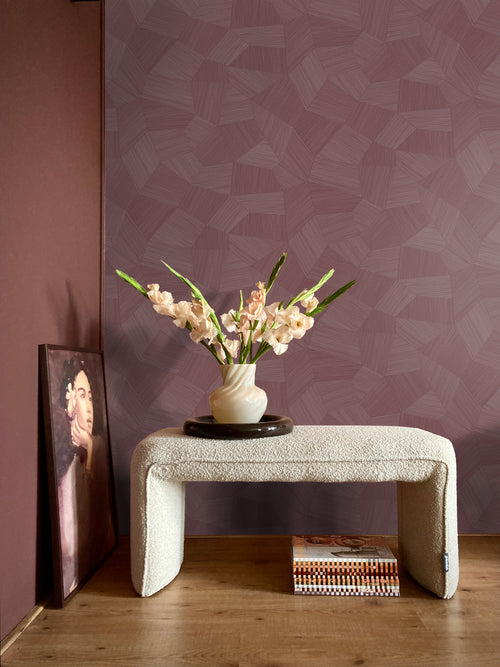 Origin Wallcoverings behang grafisch 3D motief mauve taupe - 0.53 x 10.05 m - 348062