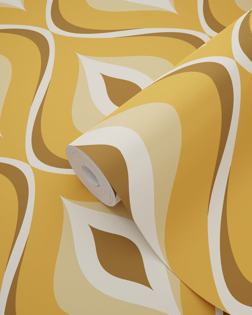 ESTAhome behang retro ornamenten bruin, beige en oranje - 50 x 900 cm - 132001