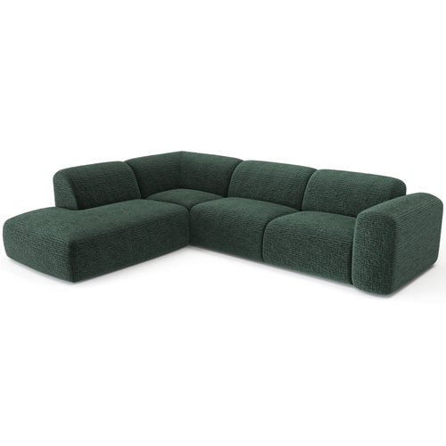 Sia Home - Hoekbanken links MYRA - Fluweel met patroon - Smaragdgroen - 269cm - vtwonen shop
