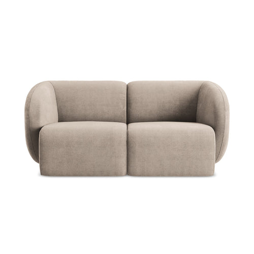 LaMiaSofa Tweezits modulaire bank Cervo - chenille stof - donkerbeige - 174x94x75